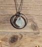 Sea Glass and Recycled Sterling Silver Necklace, White Scottish Sea Glass - Image 4
