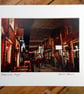 Ashton Lane, Glasgow Signed Mounted Print FREE DELIVERY