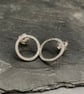 Silver Earring, small circle studs - Image 3