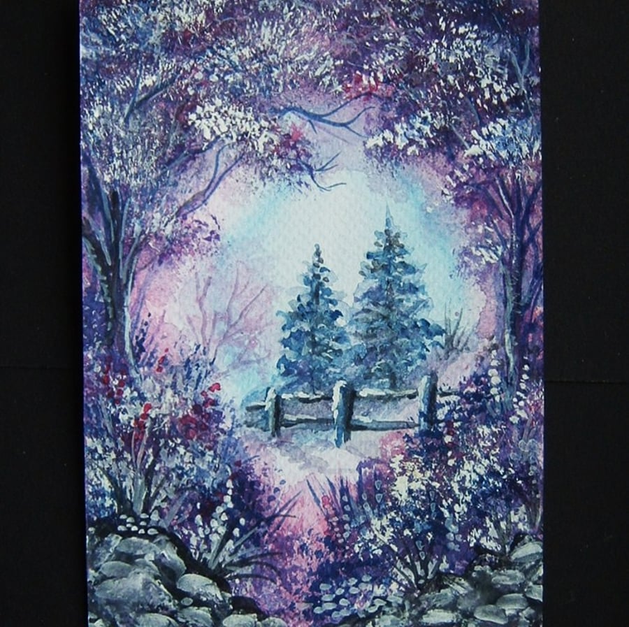 fantasy art painting postcard original landscape ref 389