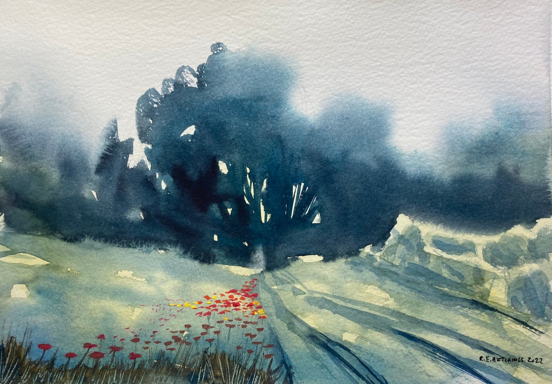 Boosbeck early morning (Original Watercolour Painting) A4 size, watercolour