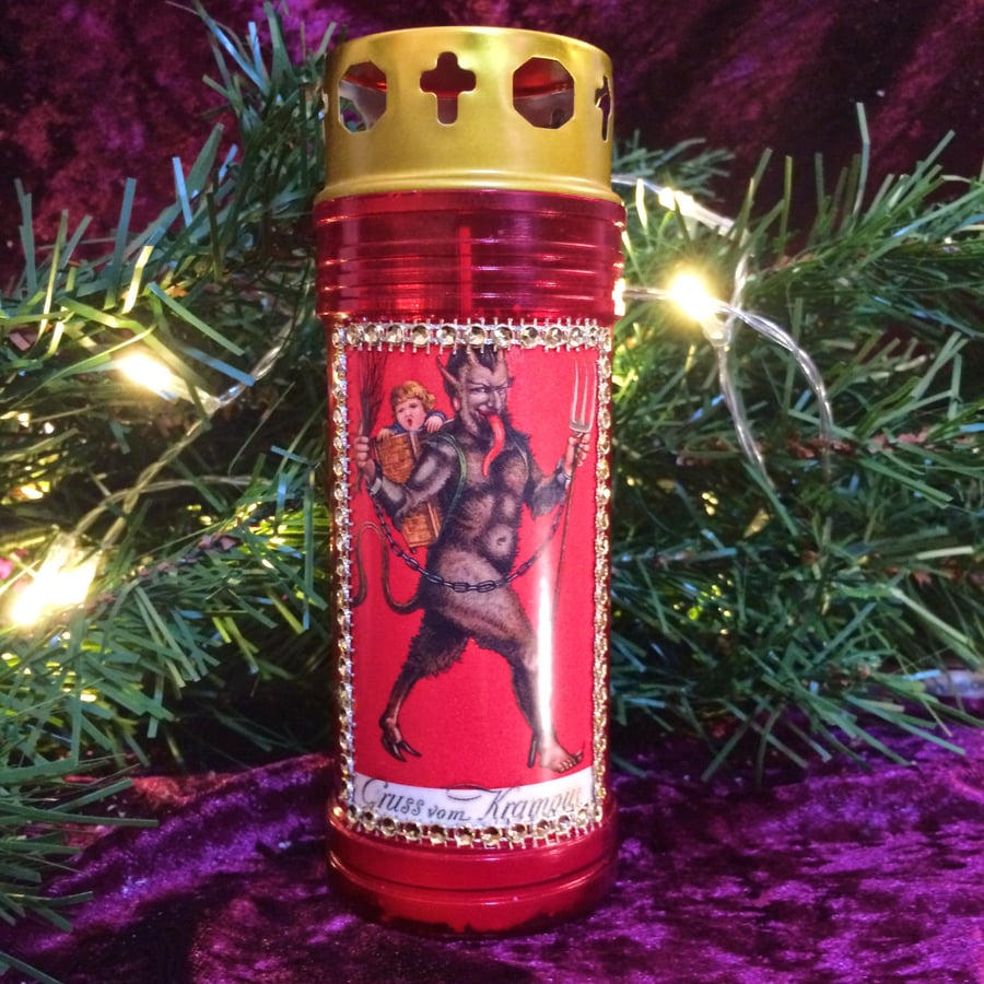 One Red Novena Prayer Kitsch Christmas Kramups Candle Holder