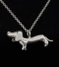 Handmade Dachshund Pendant, Fine Silver Sausage Dog Necklace, Unique One of a  - Image 1