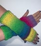 Fingerless Wrist Warmers in Vibrant Colours - Image 1
