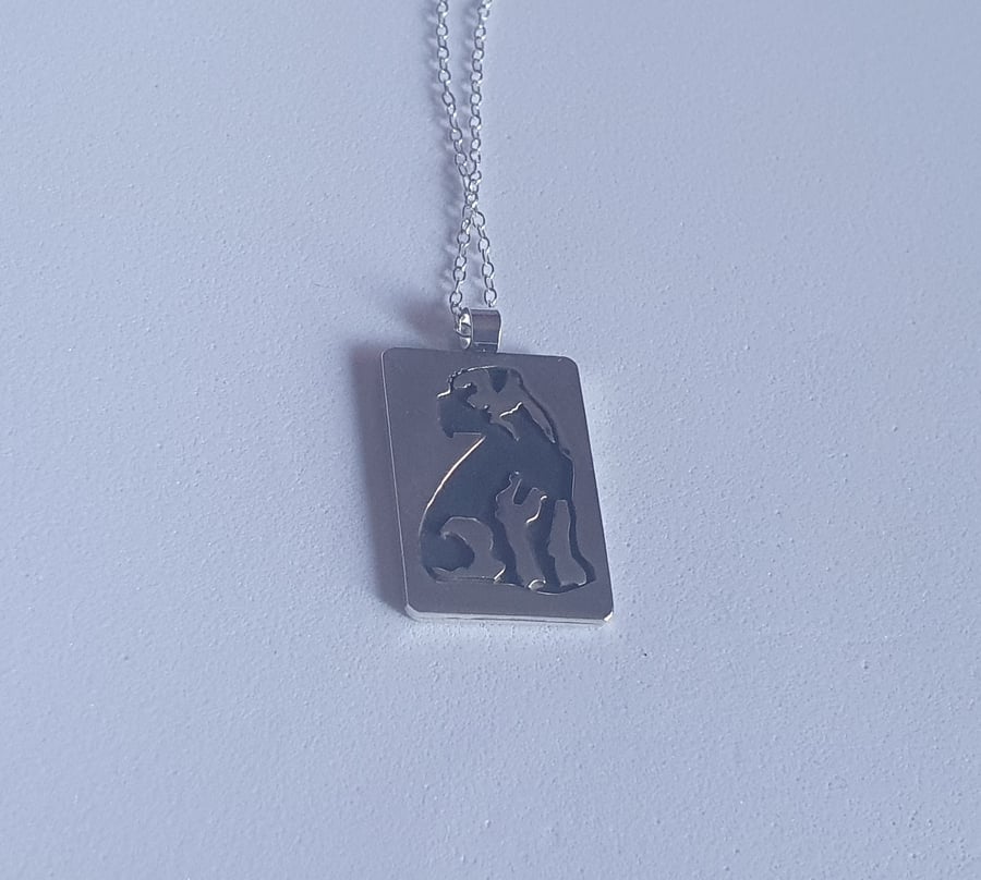 Sterling silver Border Terrier necklace
