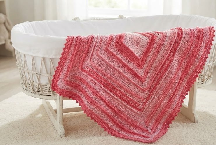 Handmade Crochet Baby Blanket: Imperial Ridge P... - Folksy