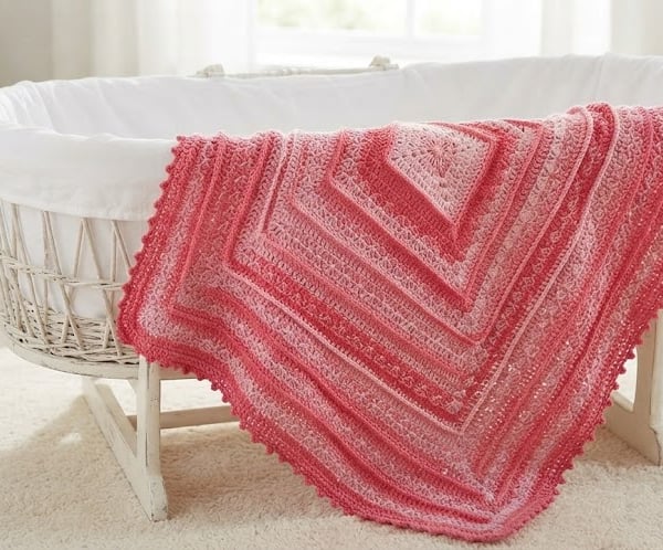 Handmade Crochet Baby Blanket: Imperial Ridge P... - Folksy