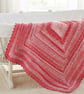Handmade Crochet Baby Blanket: Imperial Ridge Pink Gradient Pram Blanket
