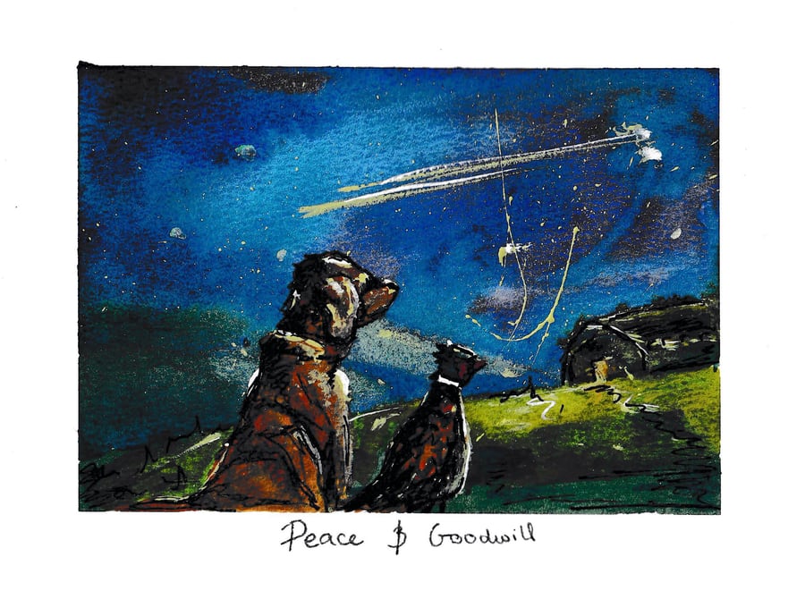 Pheasant and Farm Dog Near Dunsford