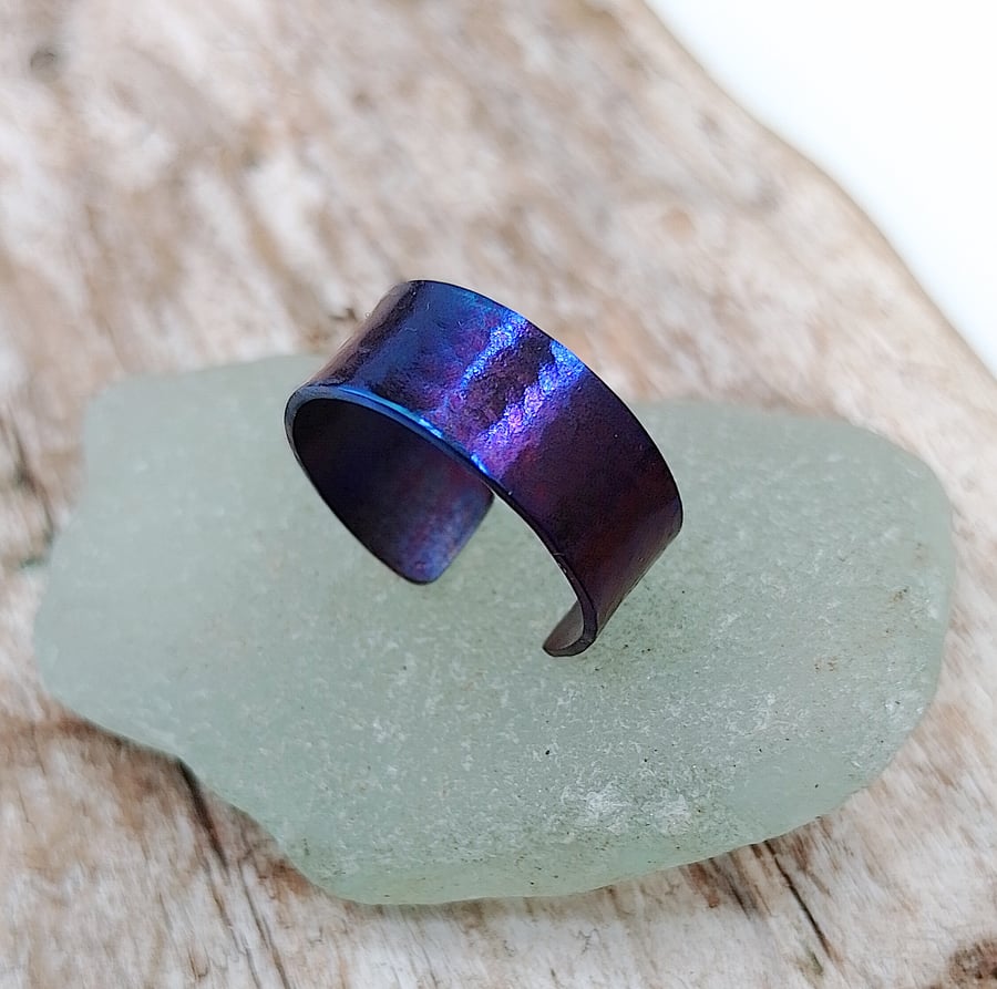 Titanium Coloured Open Ring UK Size N (RGTTOPPP2) - UK Free Post