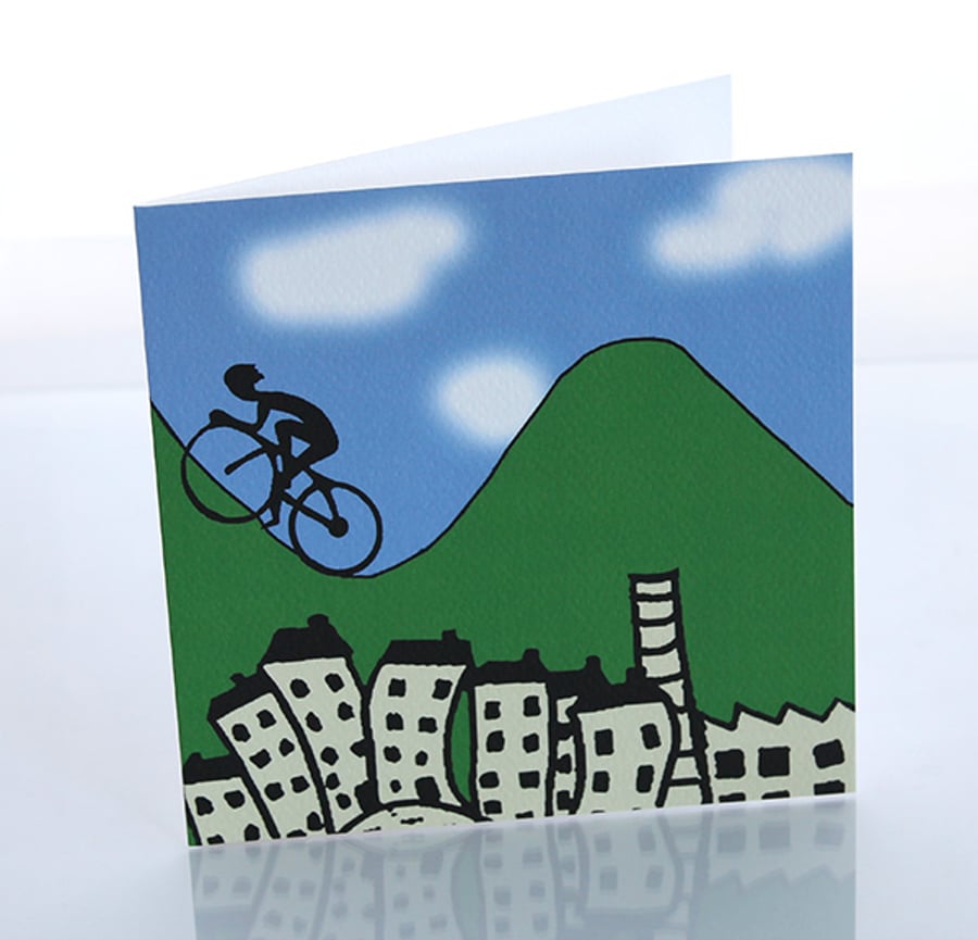 Pennine cyclist greeting card