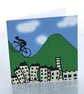 Pennine cyclist greeting card - Image 1