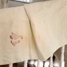 Elegant Handcrafted Cream Geese Baby Quilt - Personalized Heirloom