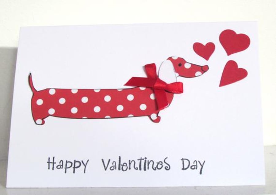 Valentine's Day Dachshund Dog Card