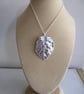 Fine silver beech leaf necklace - Image 4