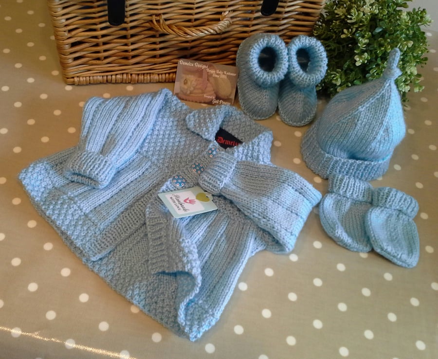 Baby Boy's  Layette Gift  Set  0-6 maths with Merino Wool 