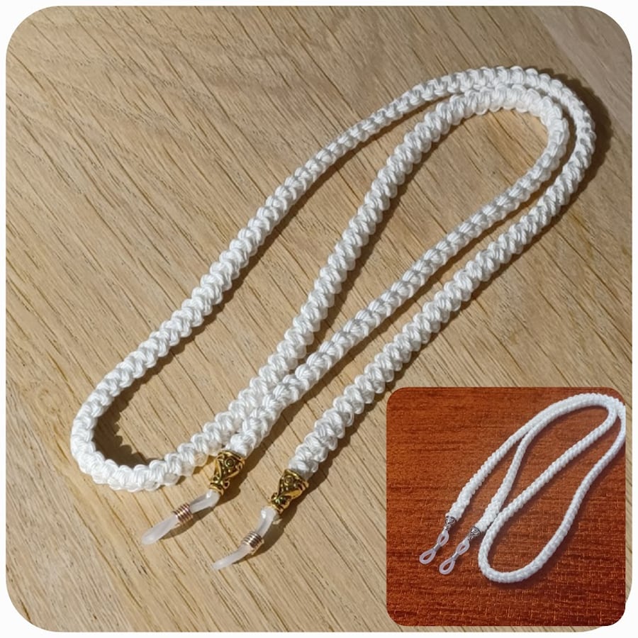 White crochet glasses chain, sunglasses cord, gift idea