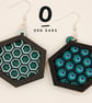 Wooden Geometric Honeycomb Earrings Lightweight Layered Hexagon Jewellery Statem