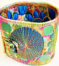 Cuff - Fabric Bracelet with Free Machine Embroidery  - Image 4