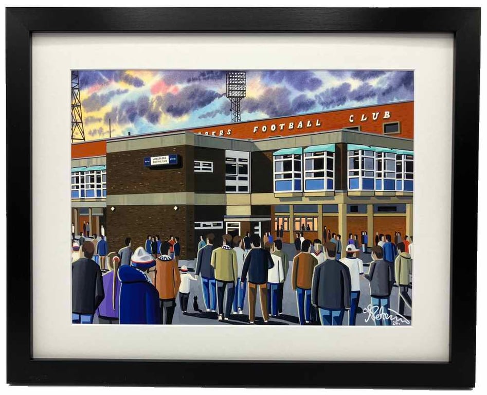 Bolton Wanderers, Retro Burnden Park Framed, Football Art Print 14" x 11" Frame 