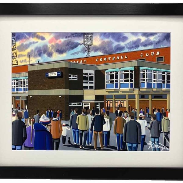 Bolton Wanderers, Retro Burnden Park Framed, Football Art Print 14" x 11" Frame 