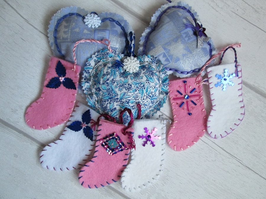 SALE - Half Price Decoration Bargain Bag - Frosty Pinks, Blues and Mauves