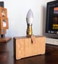 Horizontal Oak Table Lamp - Handmade Low Profile Wooden Light UK