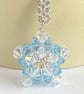 Handbag Charm, Aquamarine Crystal Star, with a Chainmaille Chain and Keyring - Image 1