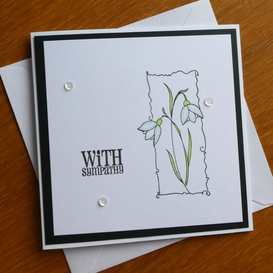 Sympathy Card - Snowdrops