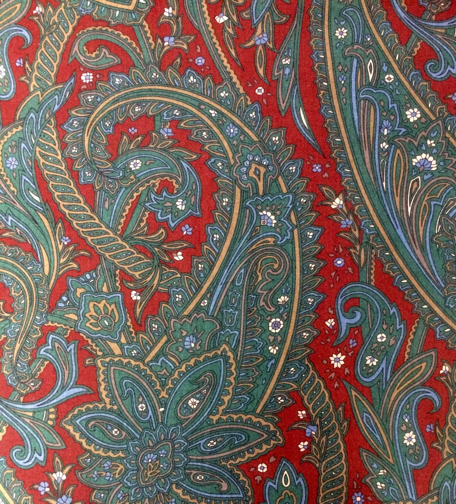 Classic Opulent Red PAISLEY Victorian Art Nouveau Country House Fabric Lampshade