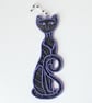 REDUCED.Embroidered Lace Cat Bookmark - Image 1