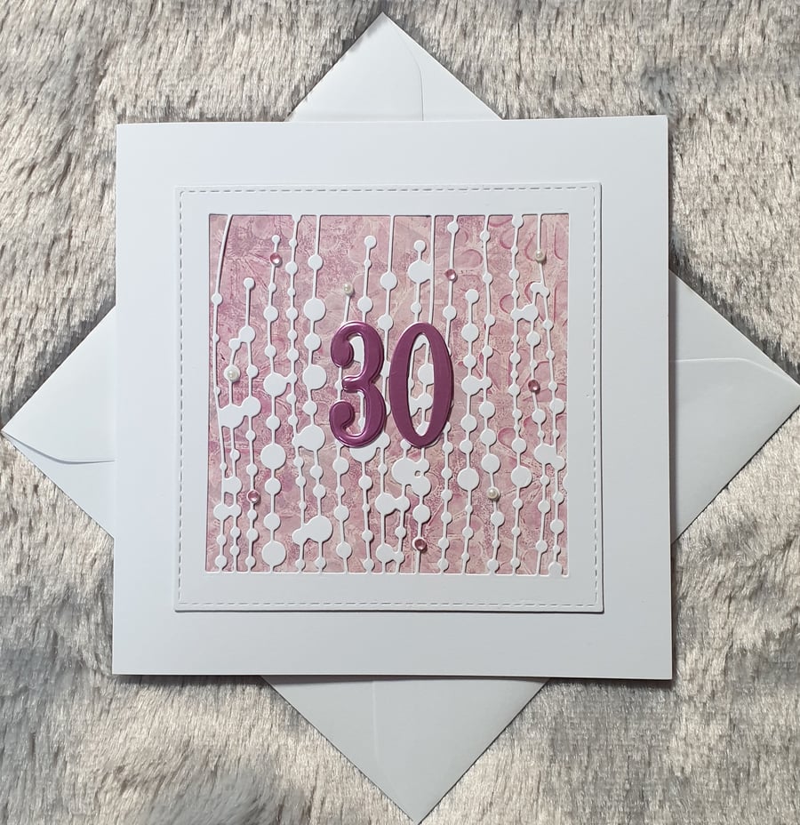 30th Birthday Card - Pink