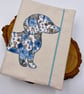 Reusable Appliqué A5 Notebook Cover with Notebook Included – Handmade Blue Flora - Image 1