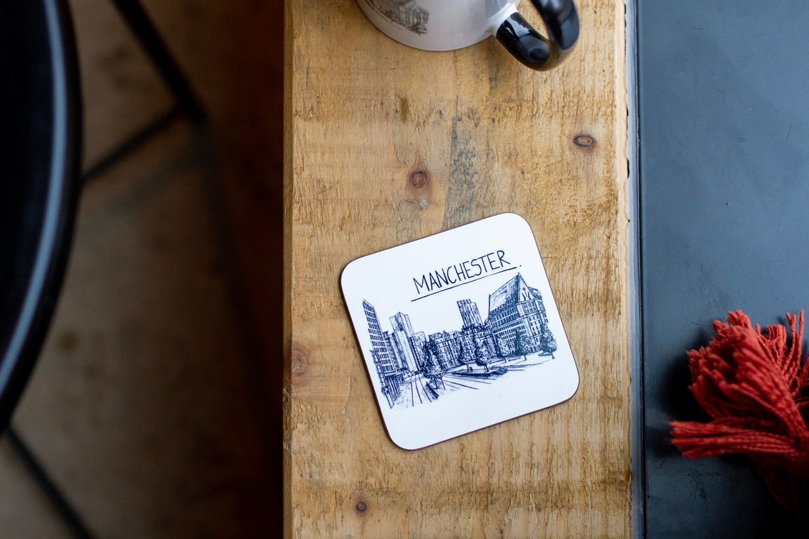 Manchester Skyline Drinks Coaster
