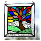 Rainbow Tree of Life Suncatcher Leaf Stained Glass Picture 016