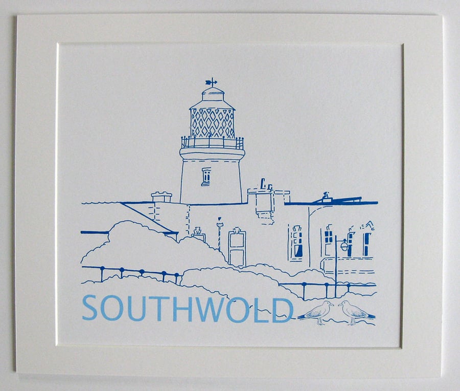 Southwold Lighthouse Hand Screen Print