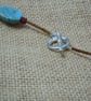 Magnesite turquoise statement necklace with glass seed & bugle beads - Image 4