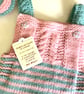 SALE Baby Girl's Hand Knitted Rompers & Matching Booties Set 0-3 months size - Image 3
