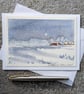 Starry Night. Blank Card Handpainted Snowscene 260231