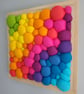 Bright Rainbow Wall Art -  Diagonal Abstract Tactile felt Blobs - Image 4