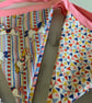 Handmade Liberty Fabrics Bunting – 'Fairground' Nursery Garland (3.5m, 25 Flags)