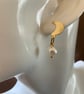  Crescent Moon & Pearl Stud Earrings. - Image 2