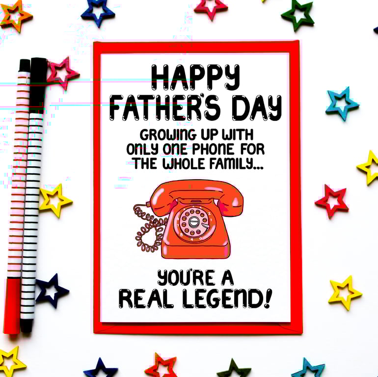 Funny, Joke Father's Day Phone Card For Dad, Daddy, Grandad, From Son, Daughter