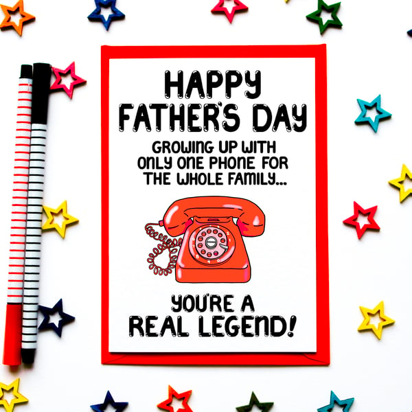 Funny, Joke Father's Day Phone Card For Dad, Daddy, Grandad, From Son, Daughter