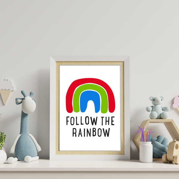 Follow the rainbow child's bedroom, nursery print