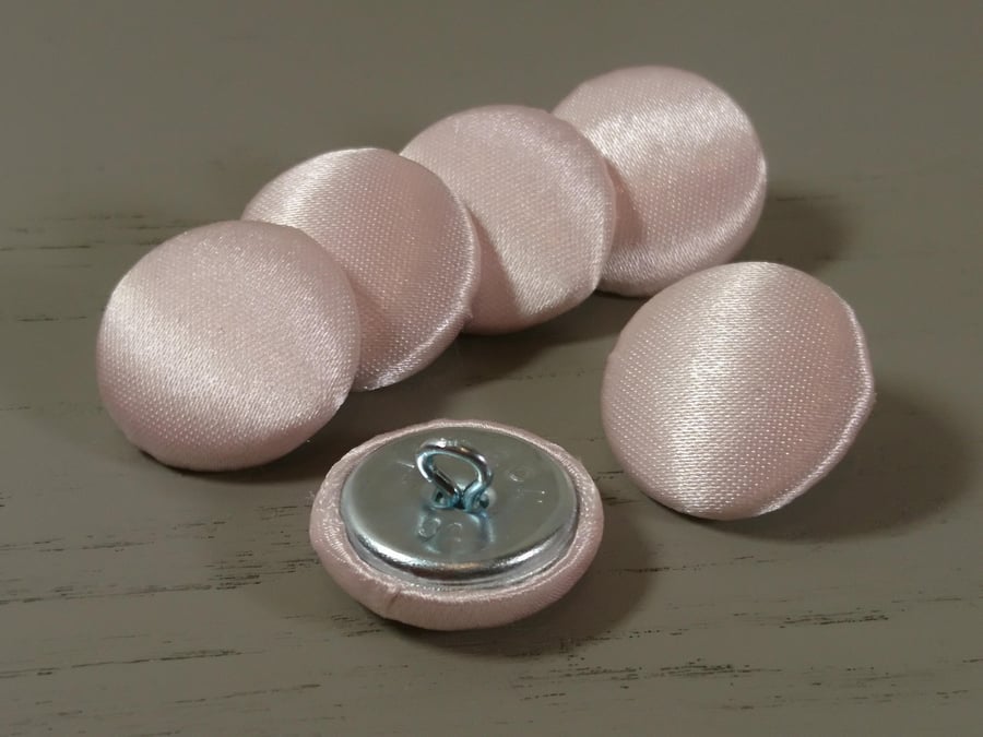 Pink Satin Covered Fabric Buttons 31mm (Extra Large) - Choice of Pack Sizes