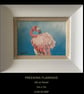 Preening Flamingo . Original oil painting by Christopher Hughes 