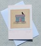 Miniature hand-stitched textile with embroidered details titled 'Shepherd's Hut - Image 3