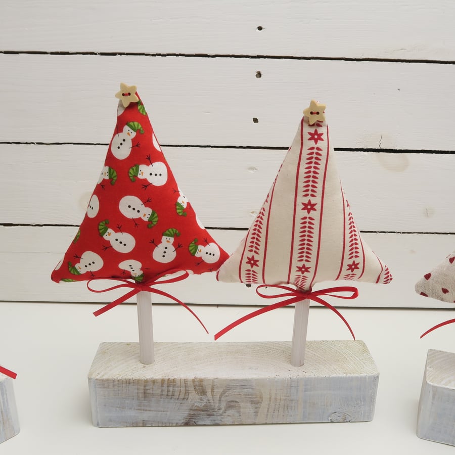Handmade Fabric and Wooden Double Tree Table Decoration