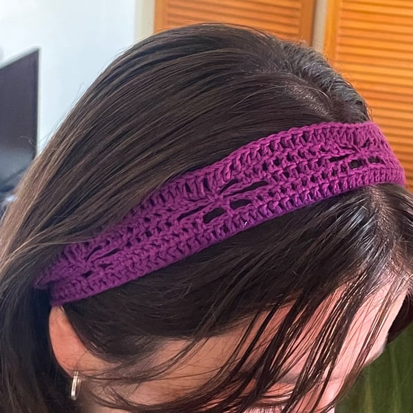 Purple Crochet Headband